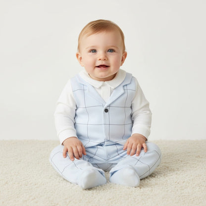 Luxury collection: Babygrow with vest "OLAF" Blue