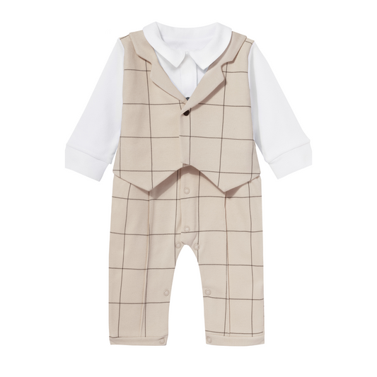 Luxury collection: Babygrow with vest" OLAF" Brown
