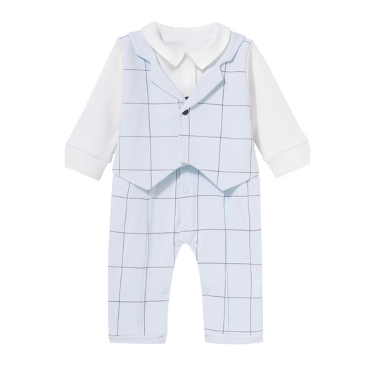 Luxury collection: Babygrow with vest "OLAF" Blue
