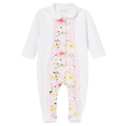 Luxury collection:  Babygrow unzipped with collar "PALOMA"