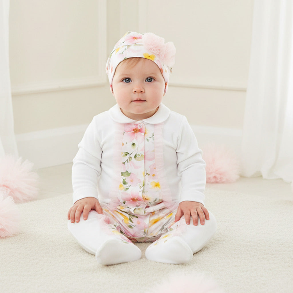 Luxury collection:  Babygrow unzipped with collar "PALOMA"