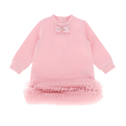 ANGEL'S FACE: PATRICIA TULLE HEM BABY PINK DRESS
