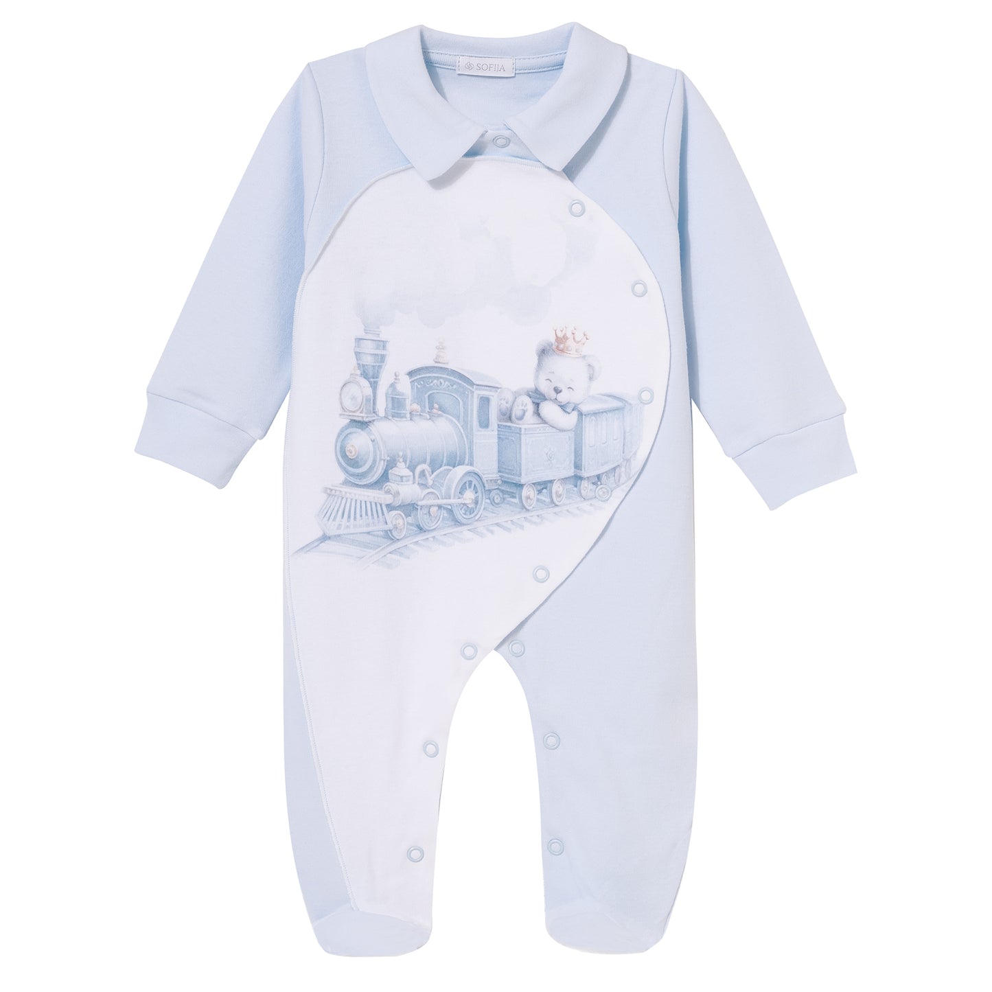 Luxury Collection: Set 3 pcs (babygrow, hat, swaddle) BOX RAYAN-Blue