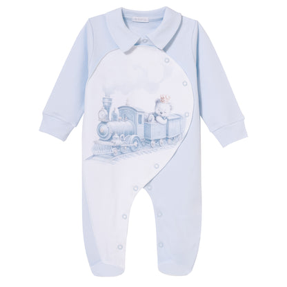 Luxury Collection: Set 3 pcs (babygrow, hat, swaddle) BOX RAYAN-Blue