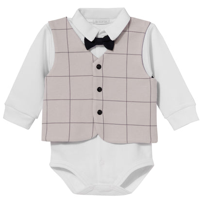 Set 3 pcs (bodysuit, vest, trousers)"SAMUEL" Grey