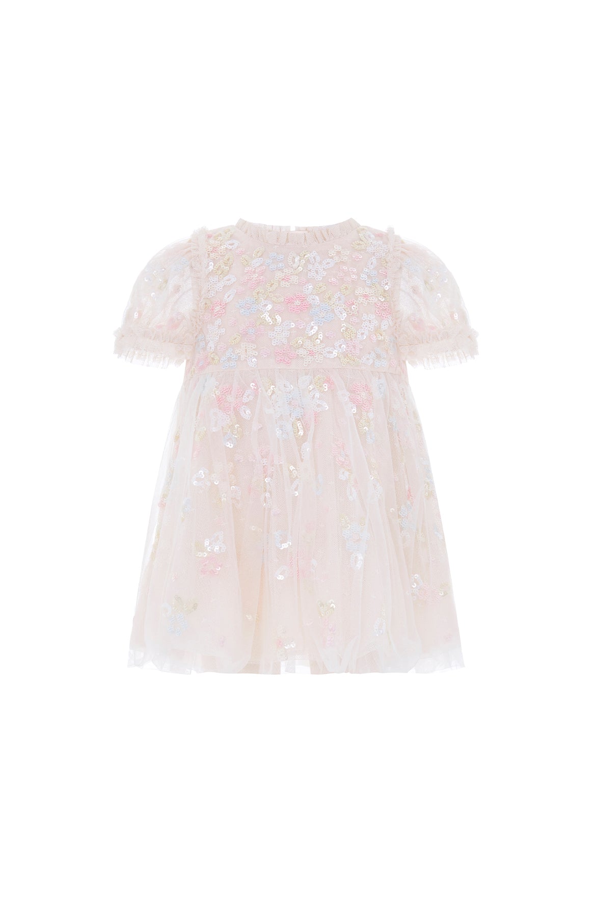 Needle & Thread: SEQUIN BLOOM BABY DRESS CREAM