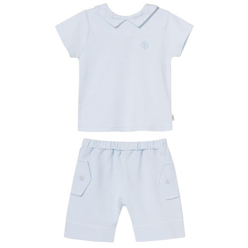 Set 2pcs (blouse s/s Short) "MAX"- Light Blue