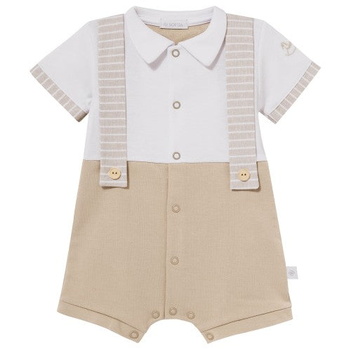 Luxury Collection: Shorty Babygrow "JAKE"-Beige