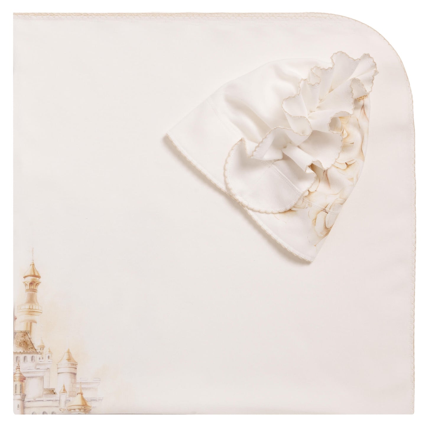 Sofia Baby Set swaddle and hat Ivory PRINCESS