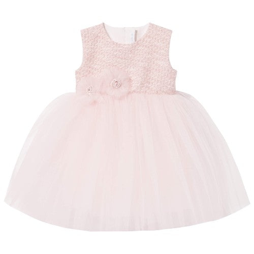 Sleeveless Tweed-Effect Dress IVET-Pink