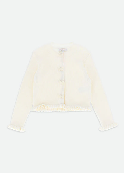 Angel's Face: TYLER RIBBED CARDIGAN VANILLA