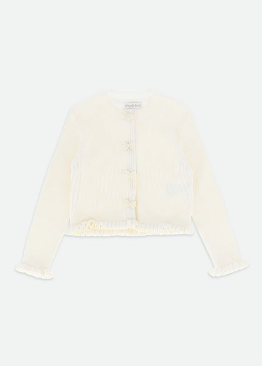 Angel's Face: TYLER RIBBED CARDIGAN VANILLA