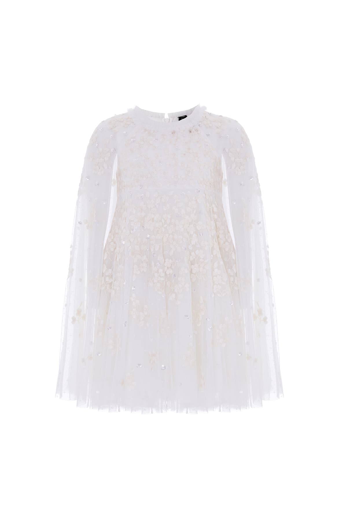 Needle & Thread: VERSAILLES DITSY CAPE KIDS DRESS SWAN WHITE