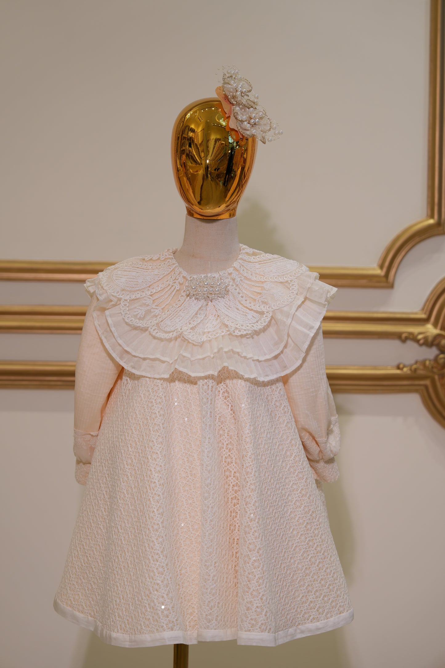 Sofia Baby Luxury Vintage Heirloom Beige Dress