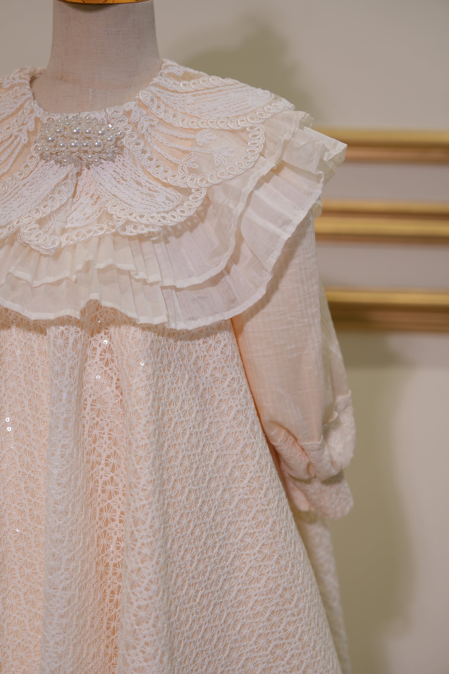 Sofia Baby Luxury Vintage Heirloom Beige Dress