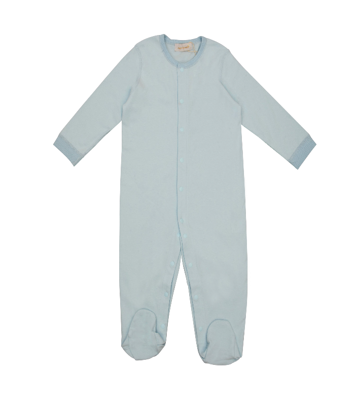 Sugar Sprinkle - Angel Wings Organic Cotton Sleepsuit - Baby Blue