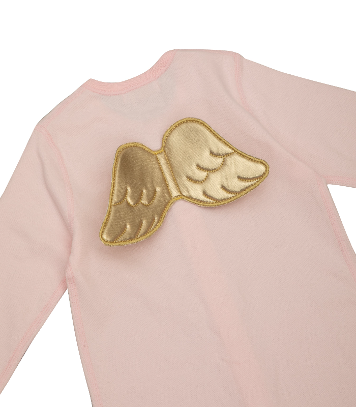 Sugar Sprinkle - Angel Wings Organic Cotton Sleepsuit - Baby Pink