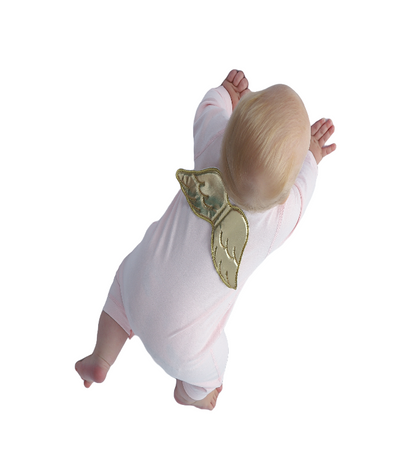 Sugar Sprinkle - Angel Wings Organic Cotton Sleepsuit - Baby Pink