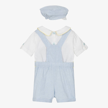 Baby Boys Dungaree Shorts Set - Blue