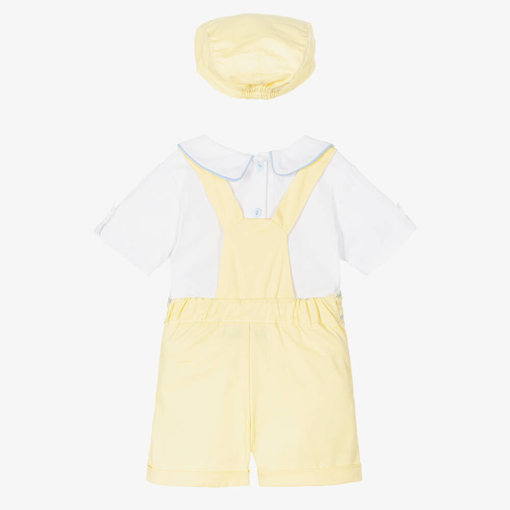 Baby Boys Dungaree Shorts Set - Yellow