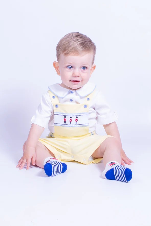 Baby Boys Dungaree Shorts Set - Yellow