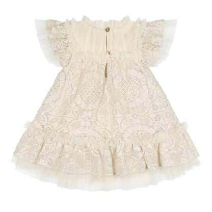 ANGEL'S FACE: GEMMA SEQUIN LACE BEIGE  BABY DRESS