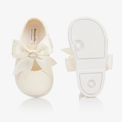 Shoes - Diamante Ivory Patent Pre-walker