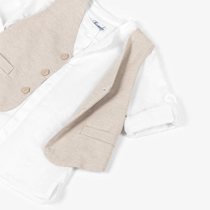 Miranda-Baby Boy Beige Waistcoat