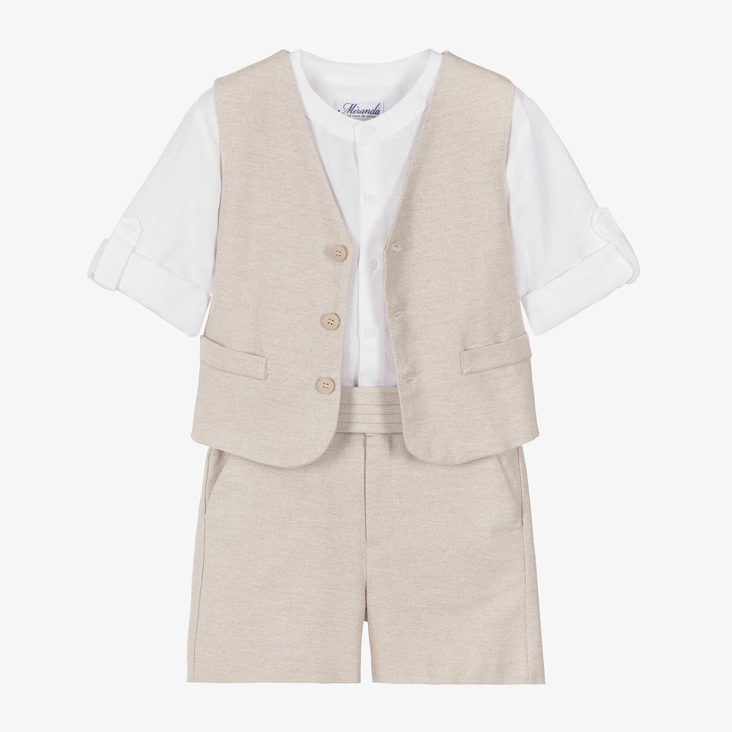 Miranda-Baby Boy Beige Waistcoat