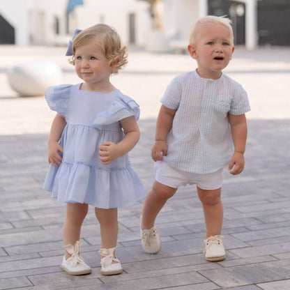 Miranda-Baby Boys White Linen Short