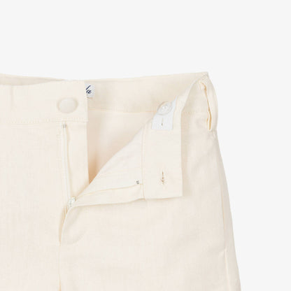Miranda-Boys Ivory Cotton & Linen Shorts