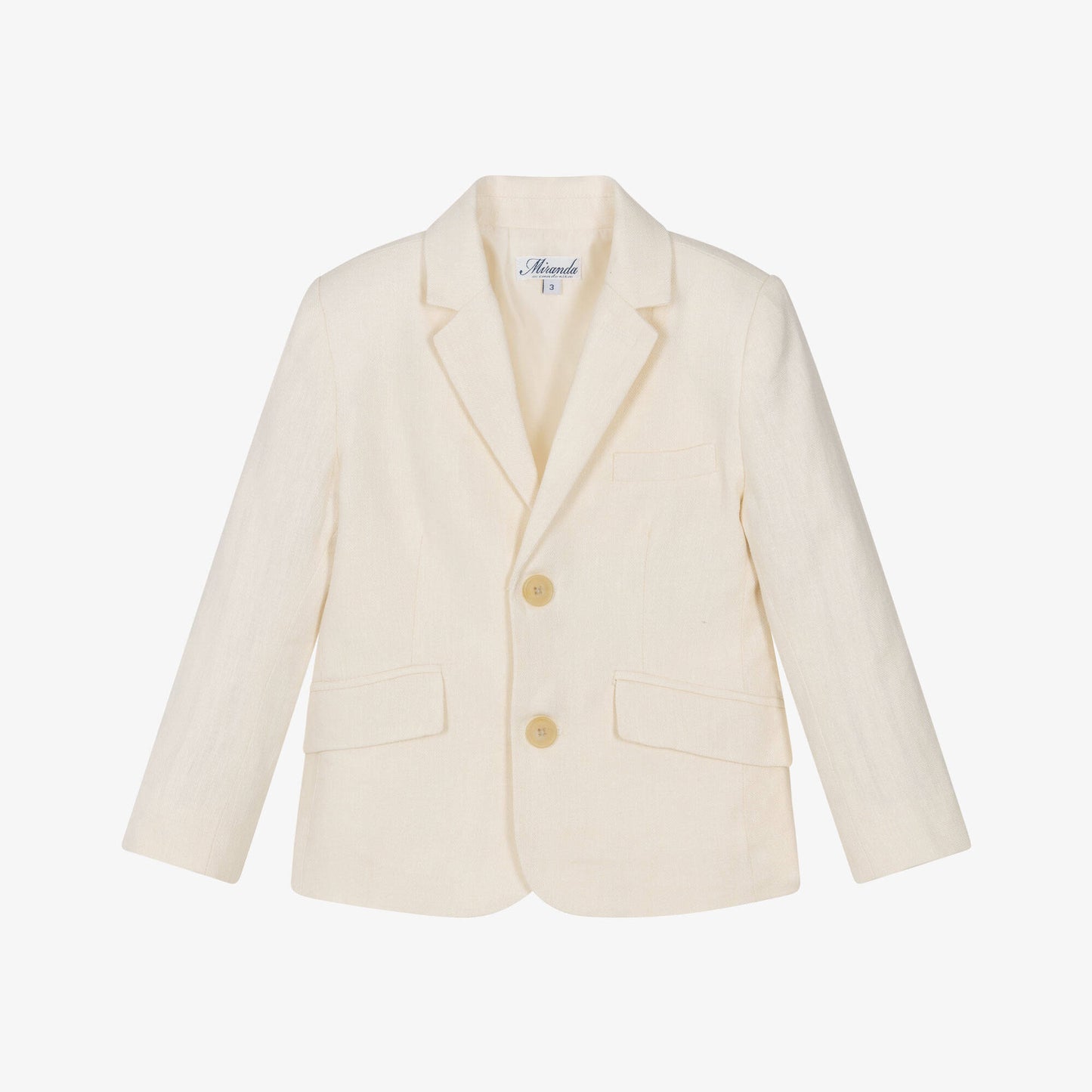 MIranda-Boys Ivory Linen & Cotton Blazer Ivory