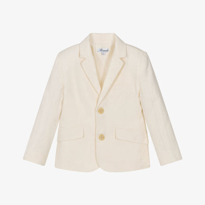 MIranda-Boys Ivory Linen & Cotton Blazer Ivory