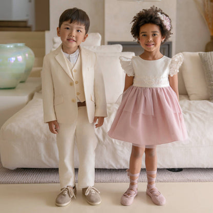 MIranda-Boys Ivory Linen & Cotton Blazer Ivory