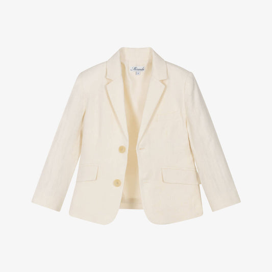 MIranda-Boys Ivory Linen & Cotton Blazer Ivory