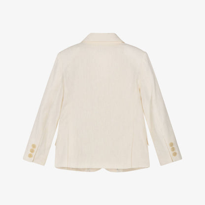 MIranda-Boys Ivory Linen & Cotton Blazer Ivory