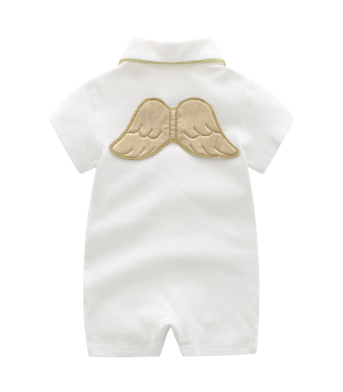 Sugar Sprinkle - Angel Wings Organic Cotton "M for my mama" Romper - Ivory