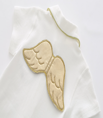 Sugar Sprinkle - Angel Wings Organic Cotton "M for my mama" Romper - Ivory